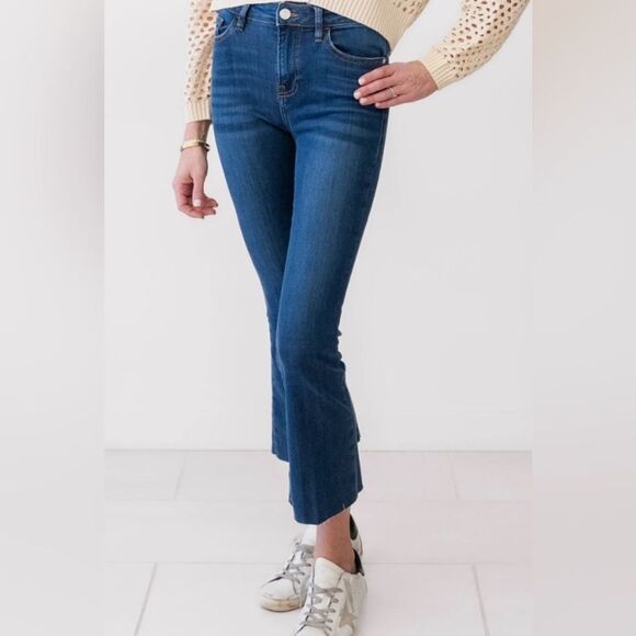 FRAME Jeans Le Crop Mini Boot Raw Hem in Edgewater Wash Blue Size 27 - Picture 3 of 9